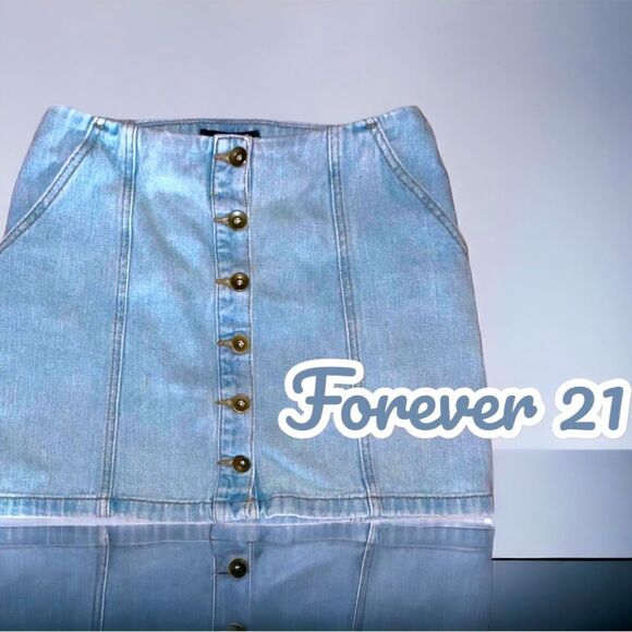 Forever 21 l Button Down l Denim l Jean Skirt l M l EUC - Picture 8 of 8